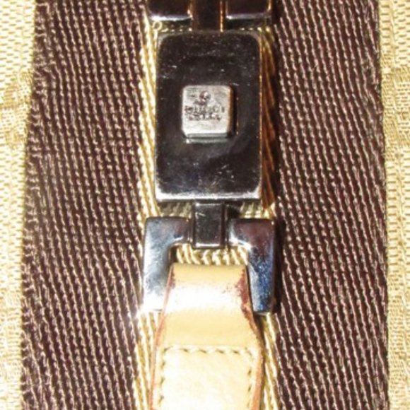 Gucci Camel G Print Canvas Stripe Chrome - Picture 10 of 12